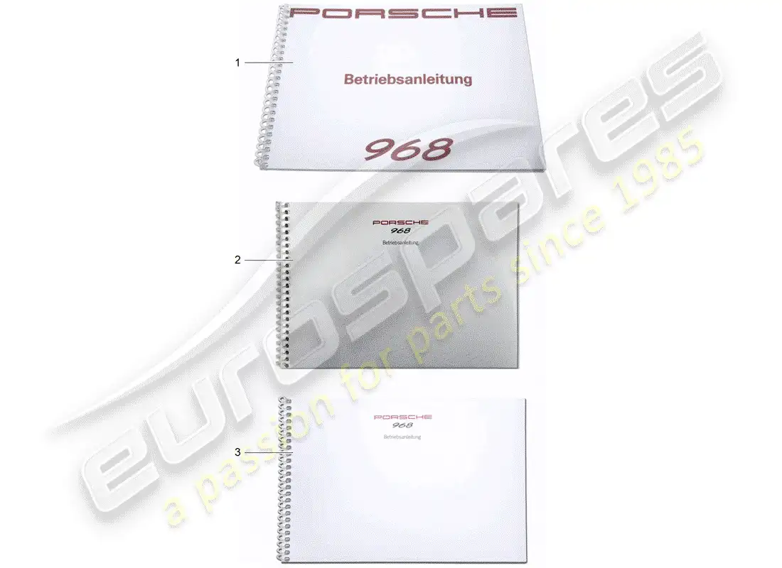porsche 1993 (968) manual de instrucciones diagrama de piezas