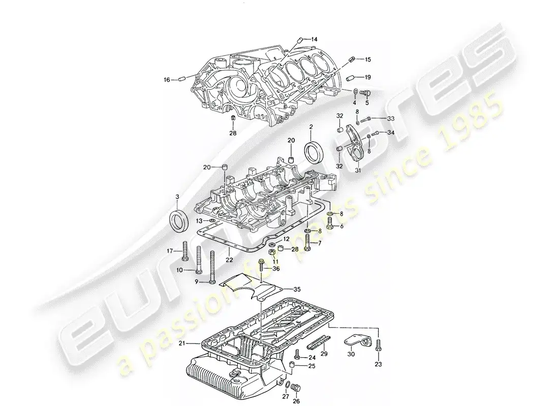 porsche 1993 (928) carter - piezas únicas - juego de reparación para mantenimiento - ver ilustración: diagrama de piezas
