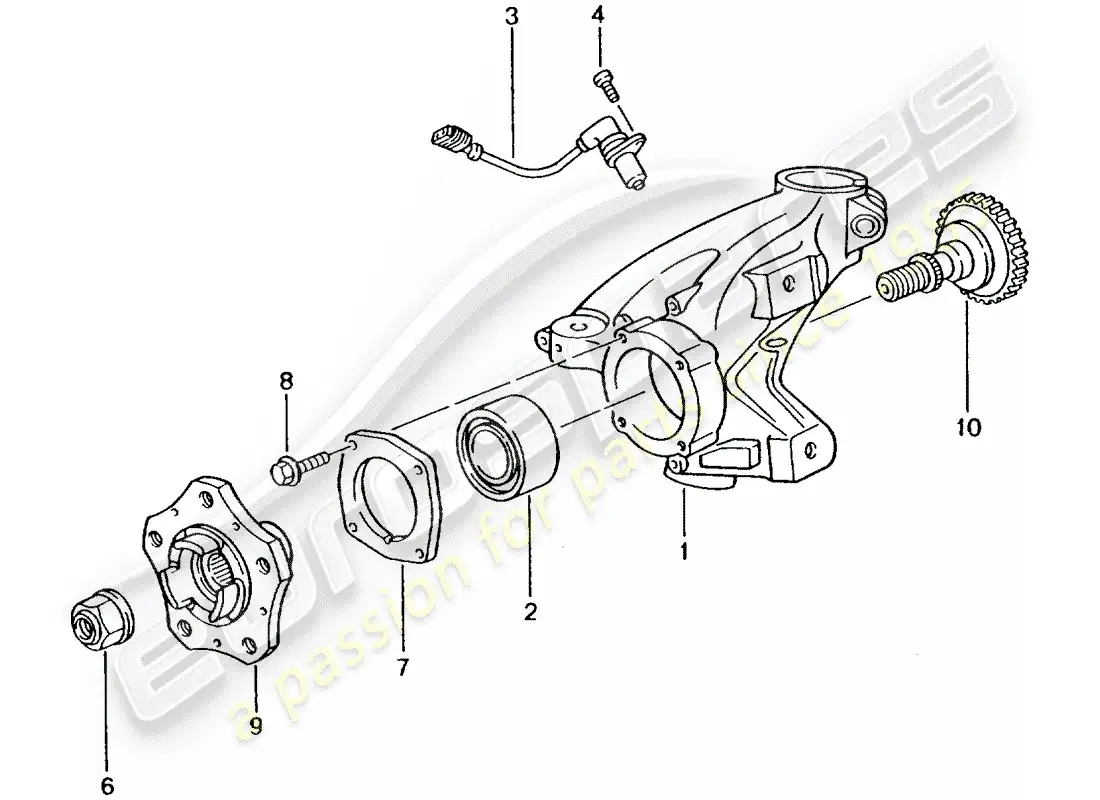 porsche 2002 (996 turbo / gt2) porta ruedas - cubo de rueda diagrama de piezas