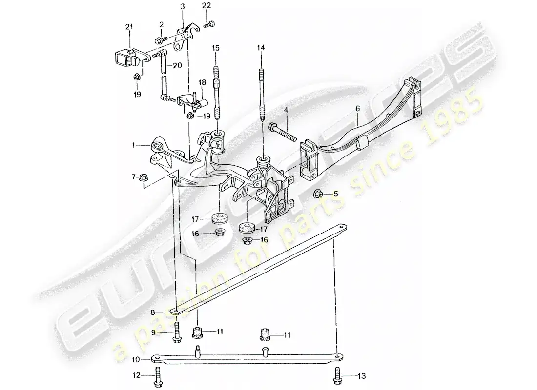 porsche 2005 (996 turbo / gt2) eje trasero - panel lateral - soporte diagrama de piezas