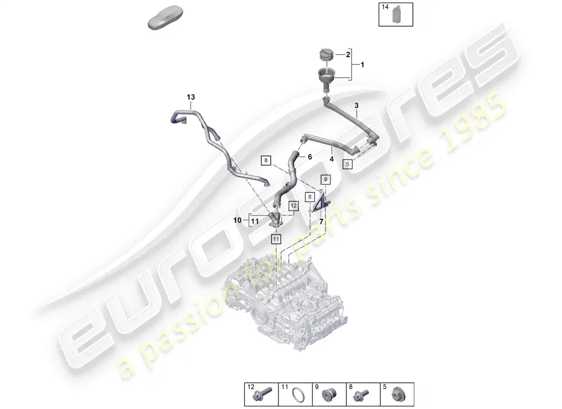 porsche 2019 (718 boxster spyder) motor (presión de aceite./lubrica.) diagrama de piezas