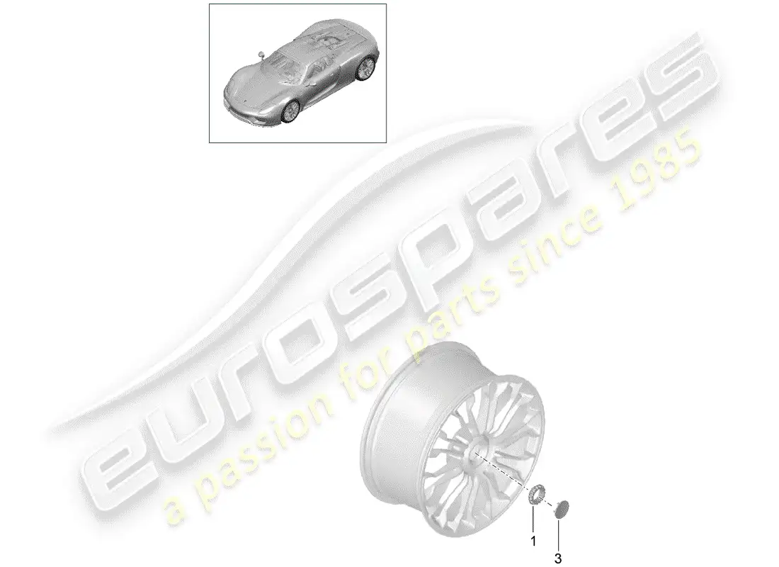 porsche 2015 (918 spyder) cierre centralizado diagrama de piezas