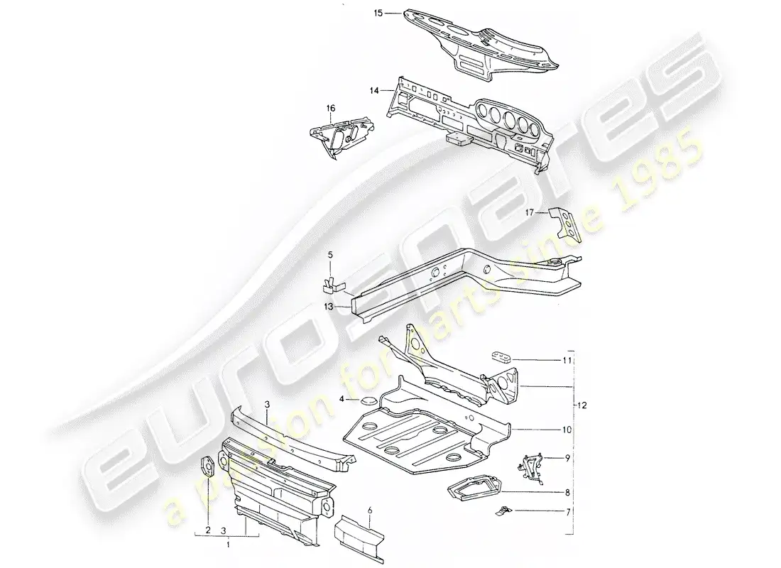 porsche 1995 (993) marco diagrama de piezas