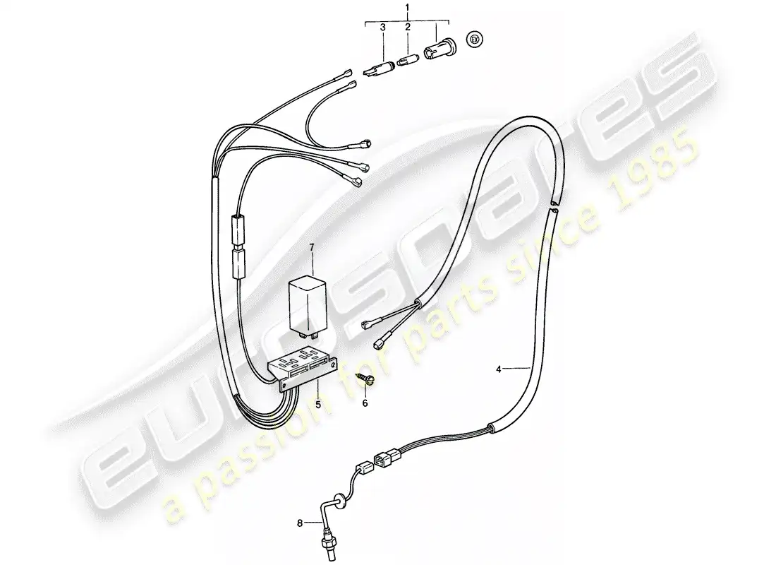 porsche 1989 (911) control de emisión diagrama de piezas