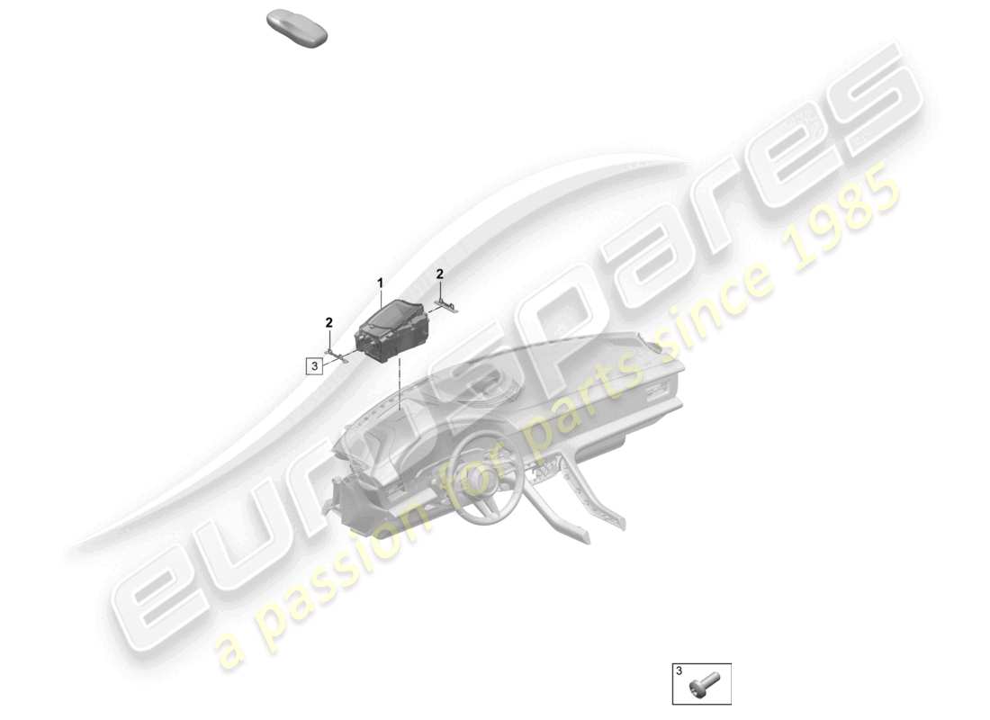 porsche 2026 (taycan 9j1-2) diagrama de piezas de la pantalla de visualización frontal