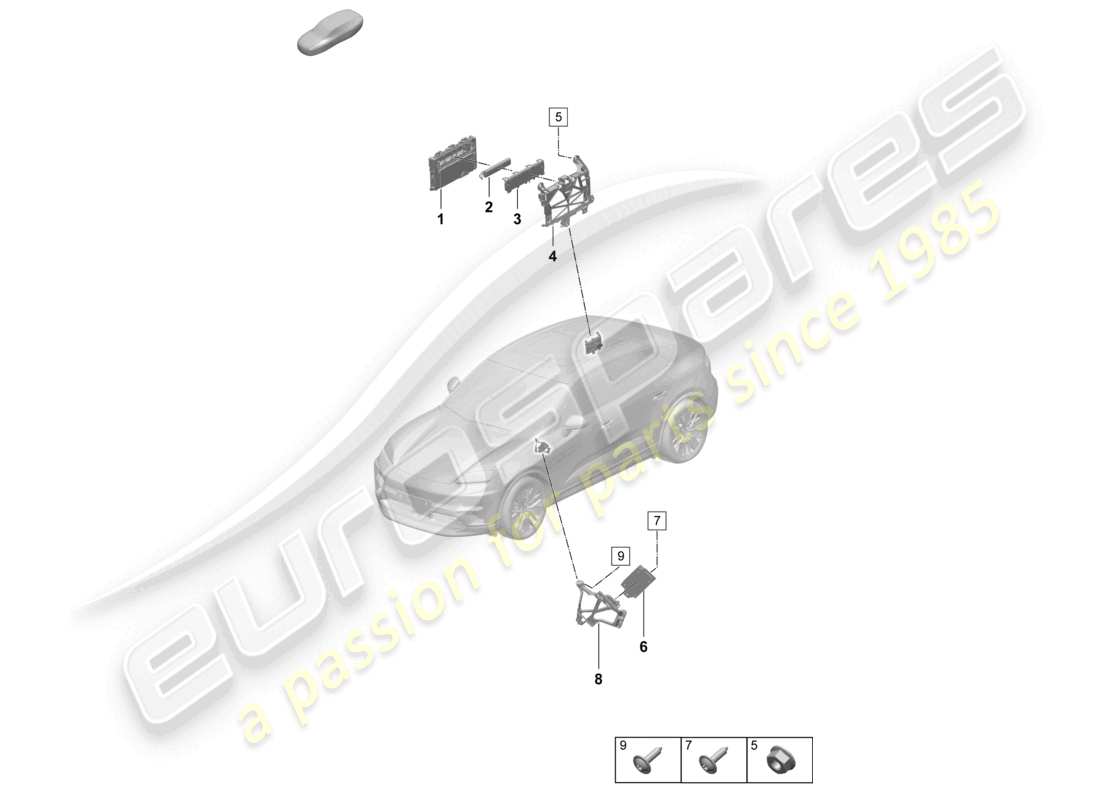 porsche 2025 (macan-e) para modelos con teléfono y llamada de emergencia diagrama de piezas
