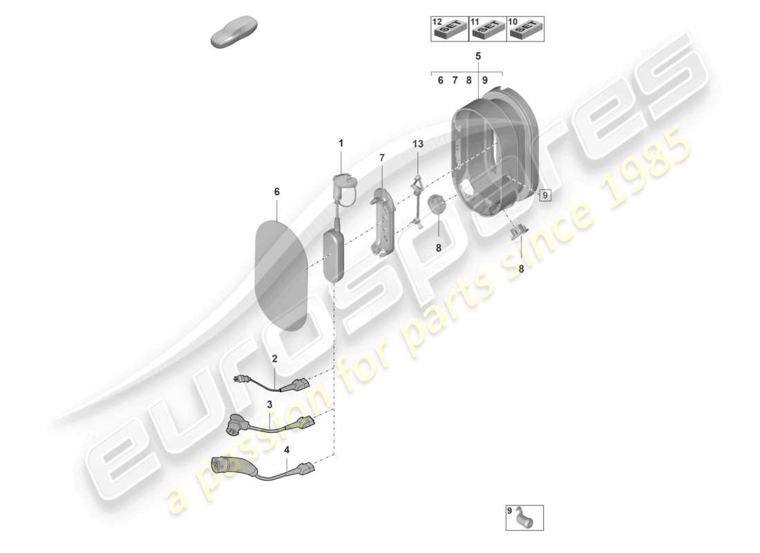 porsche 2022 (panamera 971-2) cable de carga cargador base de carga diagrama de piezas