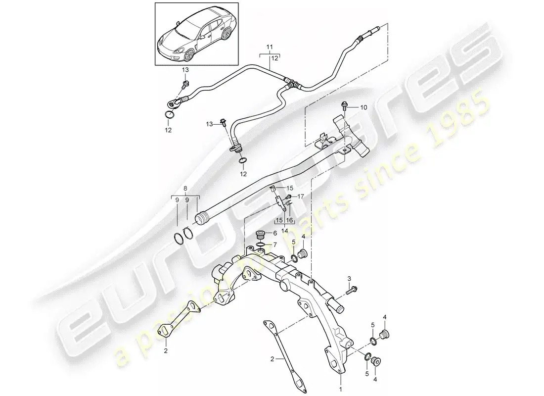 porsche 2012 (panamera 970) refrigeración por agua 1 diagrama de piezas