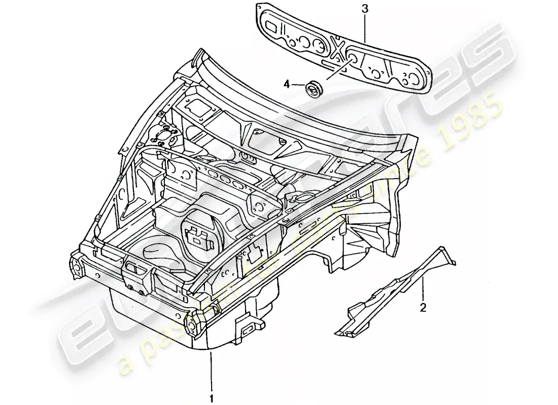 porsche 2002 (986 boxster) interfaz diagrama de piezas