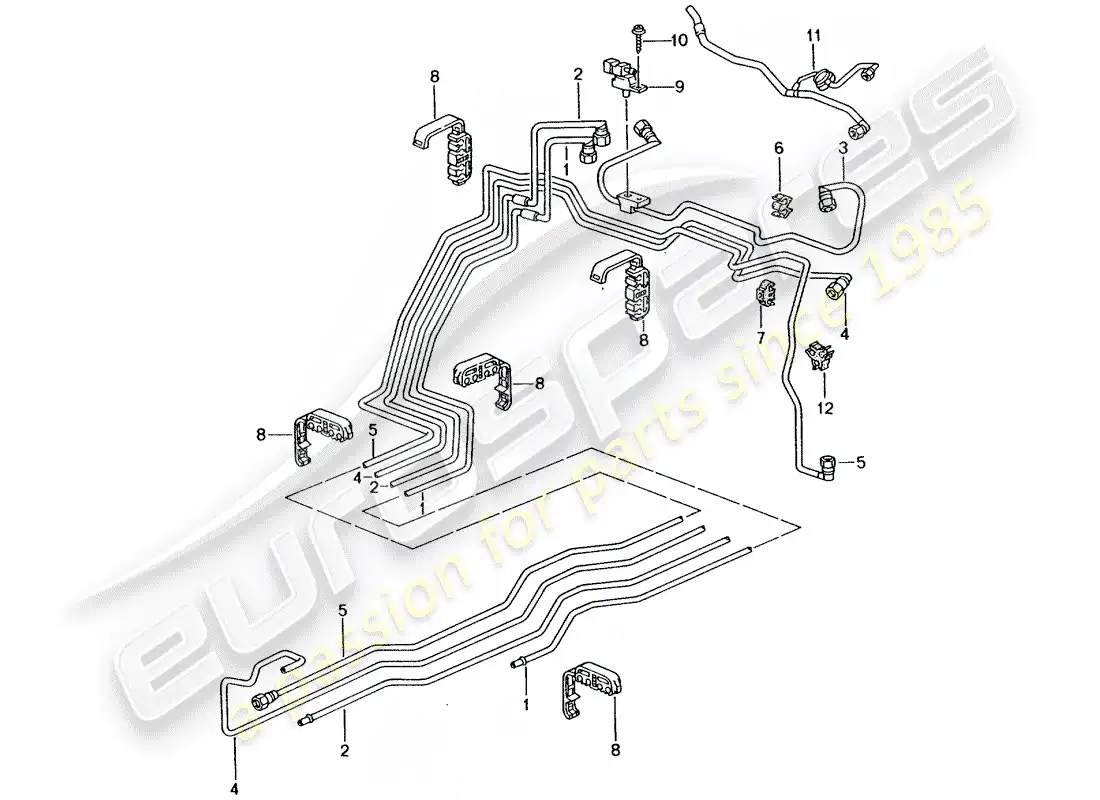 porsche 2002 (996 turbo / gt2) fuel system diagrama de piezas