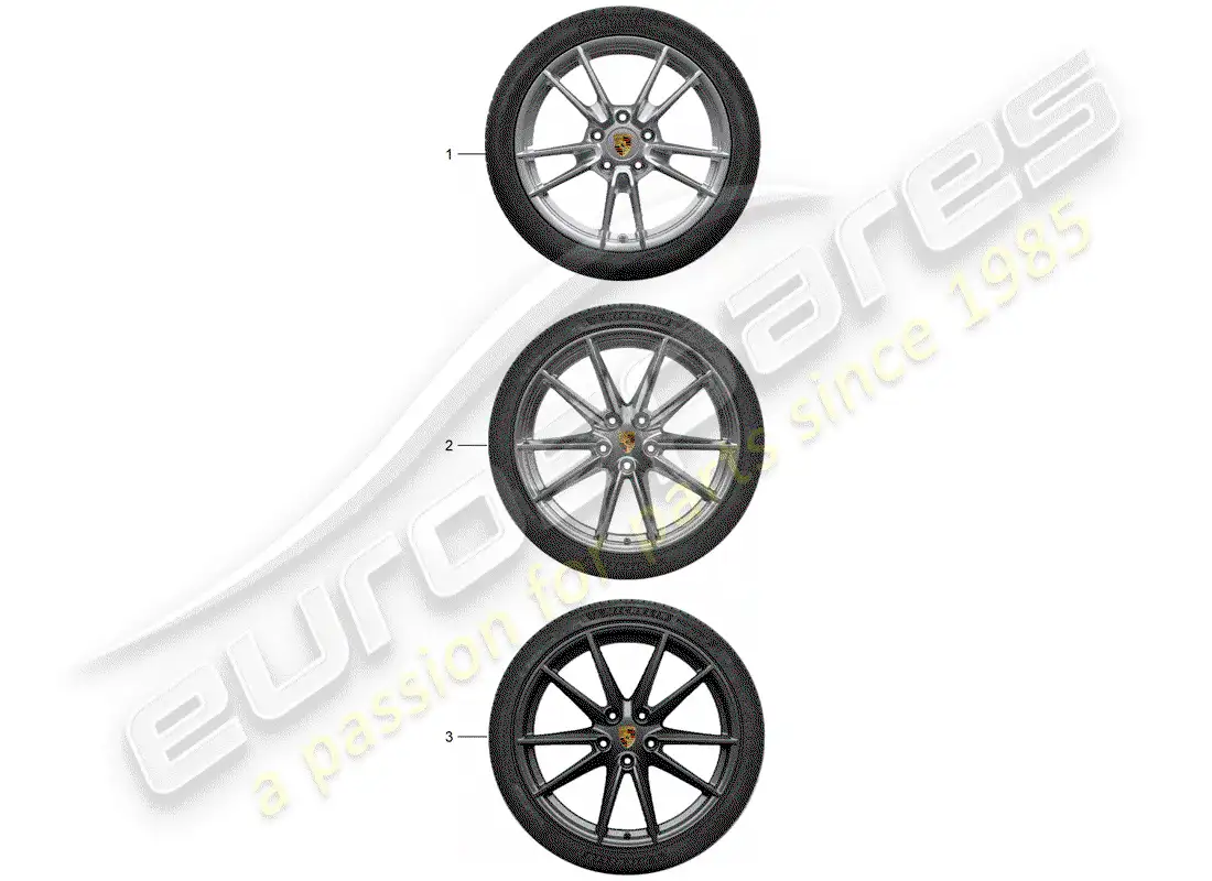porsche 2012 (tequipment 98x/99x) 1 configurar llantas de aluminio con diagrama de piezas