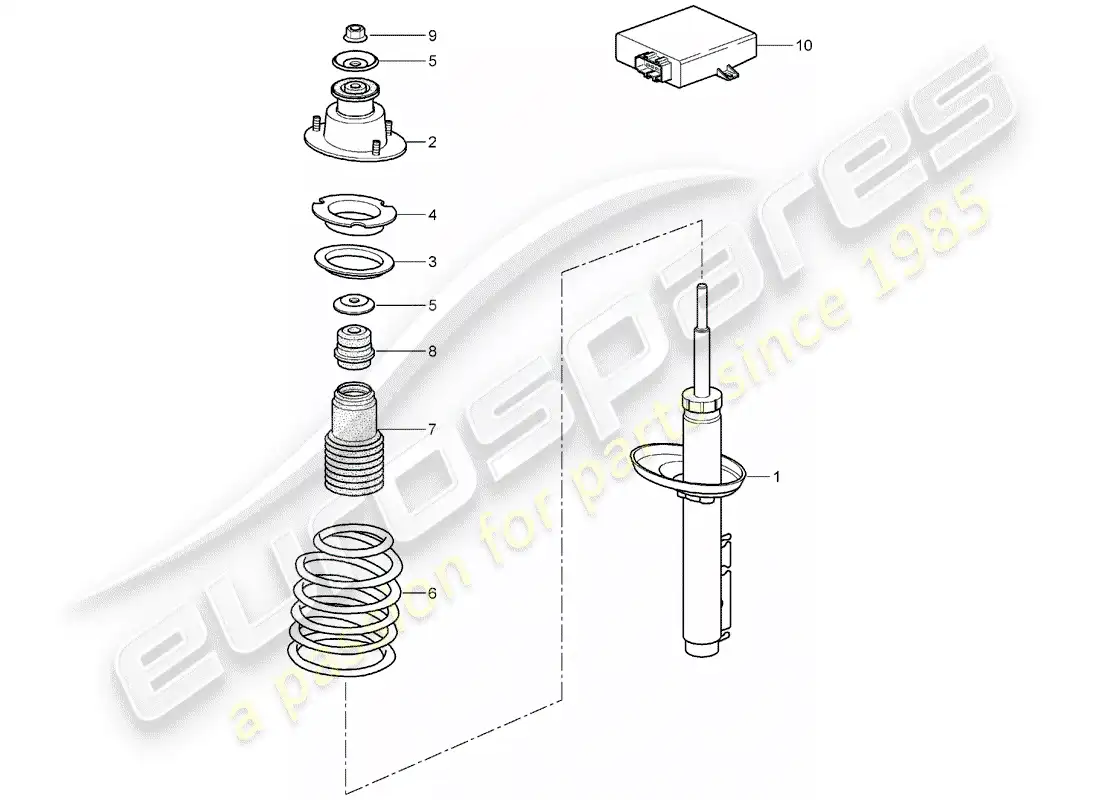 porsche 2006 (987 boxster) amortiguador diagrama de piezas