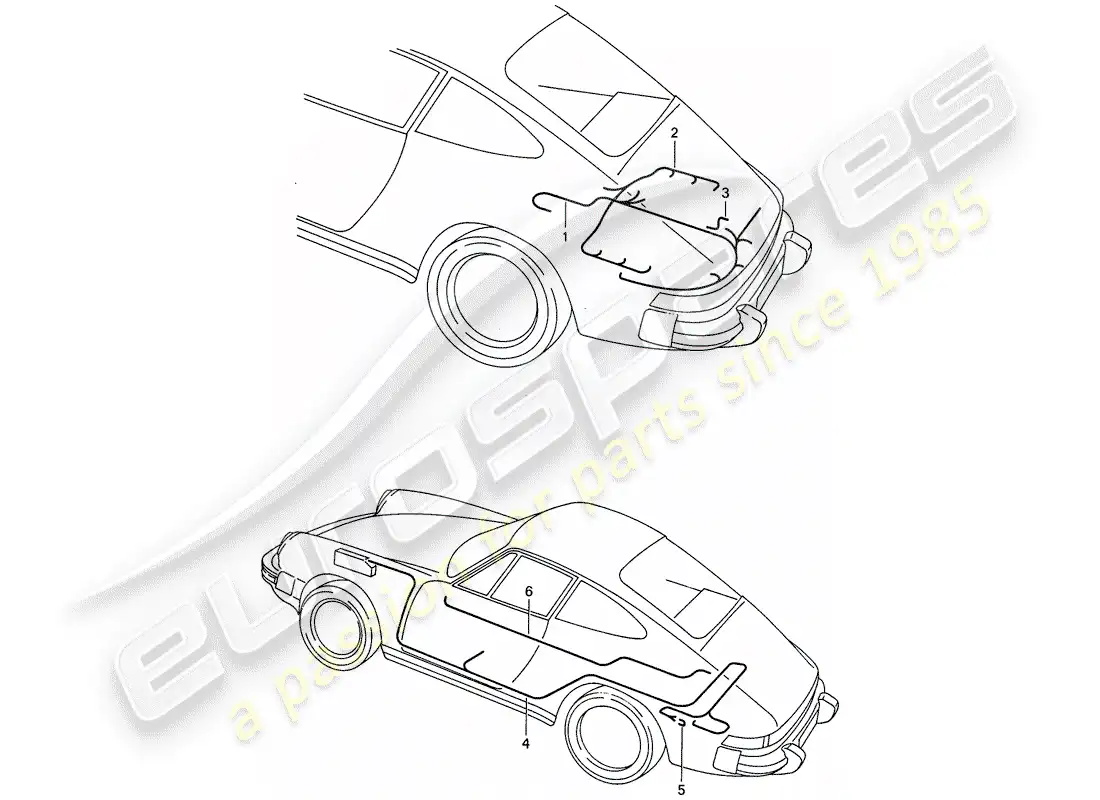 porsche 1987 (911) arneses de cableado - motor - - dme - - o2 ctrl de lazo cerrado del sensor diagrama de piezas
