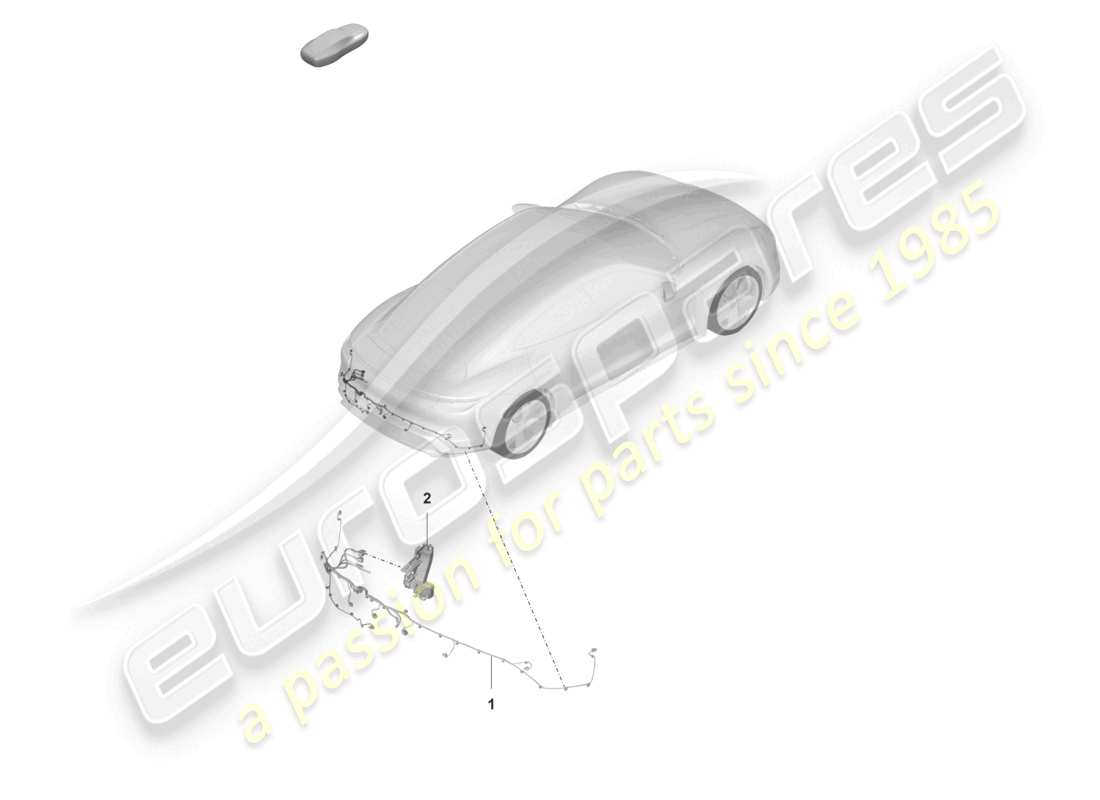 porsche 2020 (taycan 9j1-1) juego de cables extremo trasero diagrama de piezas