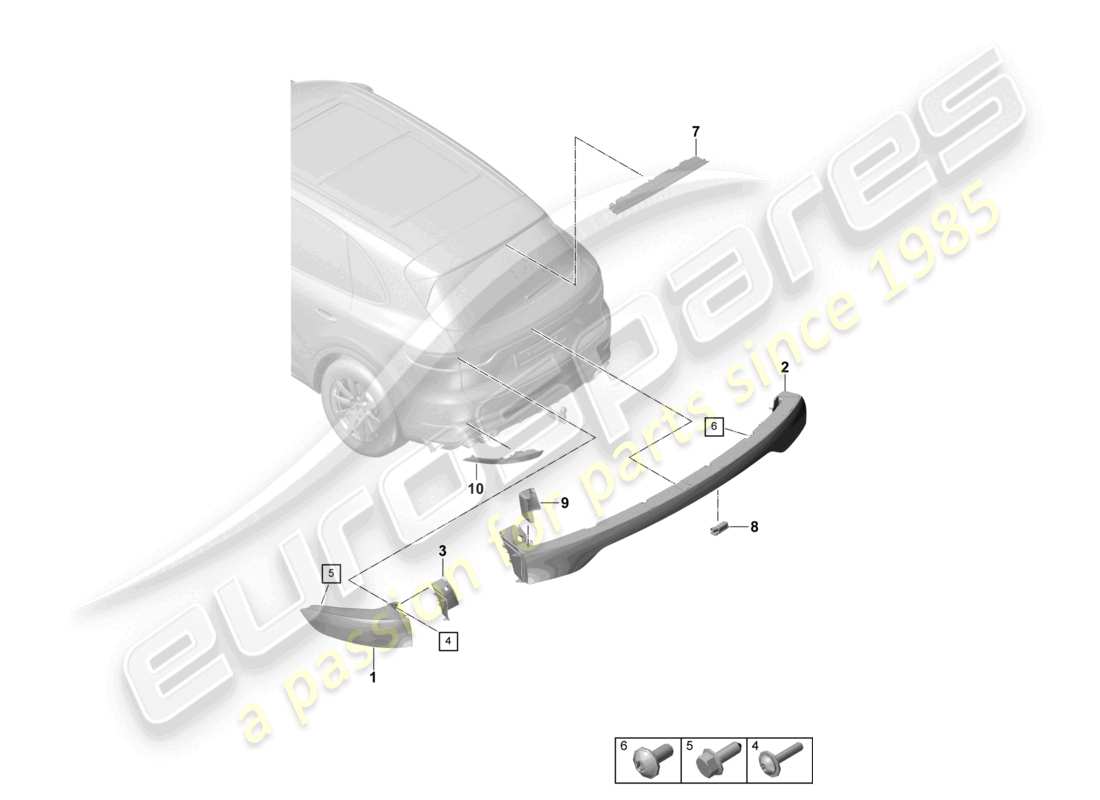 porsche 2021 (cayenne e3 9ya/9yb) luz trasera luz de freno adicional luz de matrícula diagrama de piezas