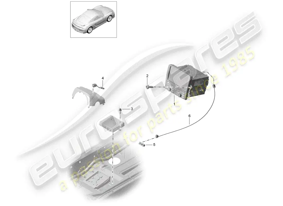 porsche 2016 (981 cayman gt4) unidad operativa diagrama de piezas