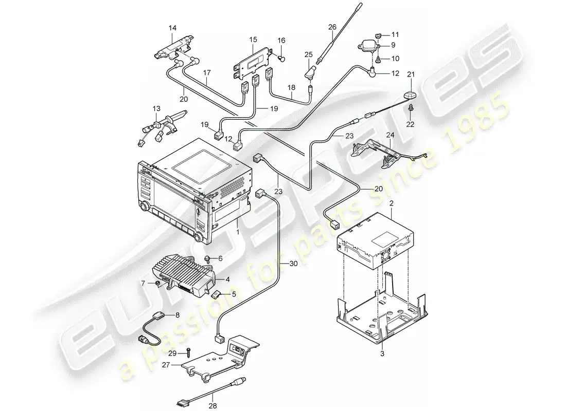porsche 2012 (987 cayman) unidad operativa diagrama de piezas