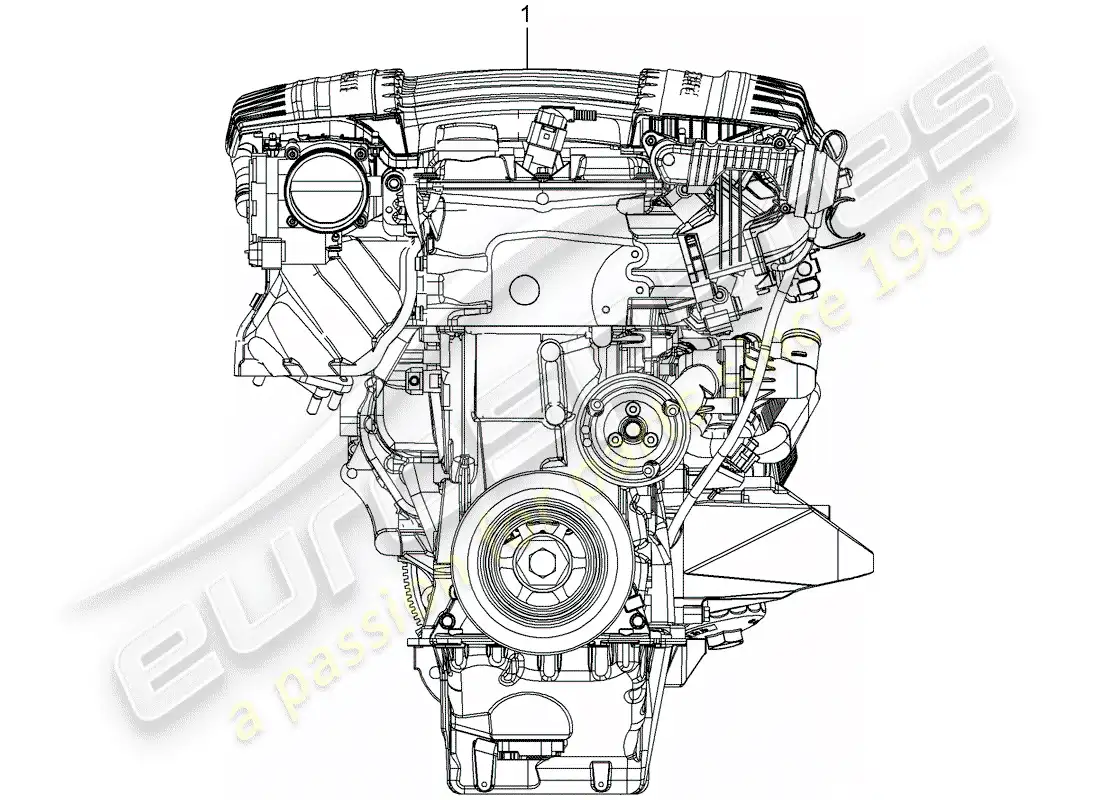 porsche 2009 (cayenne e1 9pa) motor de repuesto diagrama de piezas