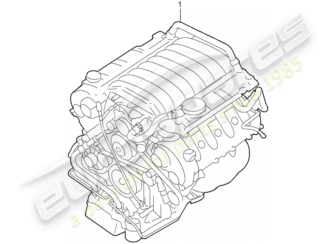porsche 2009 (cayenne e1 9pa) motor de repuesto diagrama de piezas