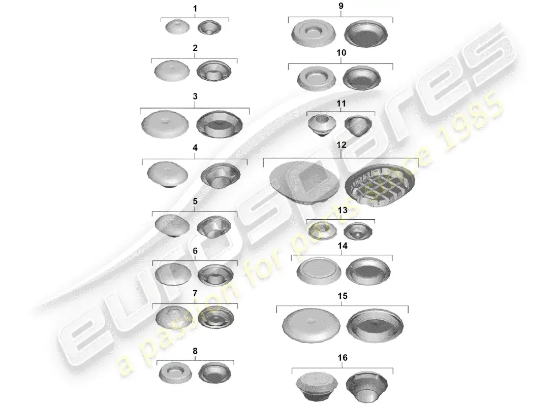 porsche 2019 (718 boxster spyder) enchufar diagrama de piezas
