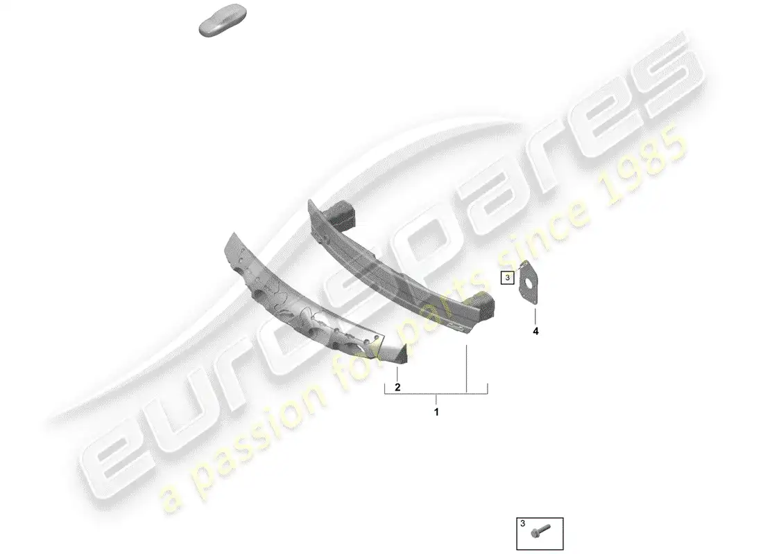porsche 2019 (718 boxster spyder) soporte de parachoques diagrama de piezas