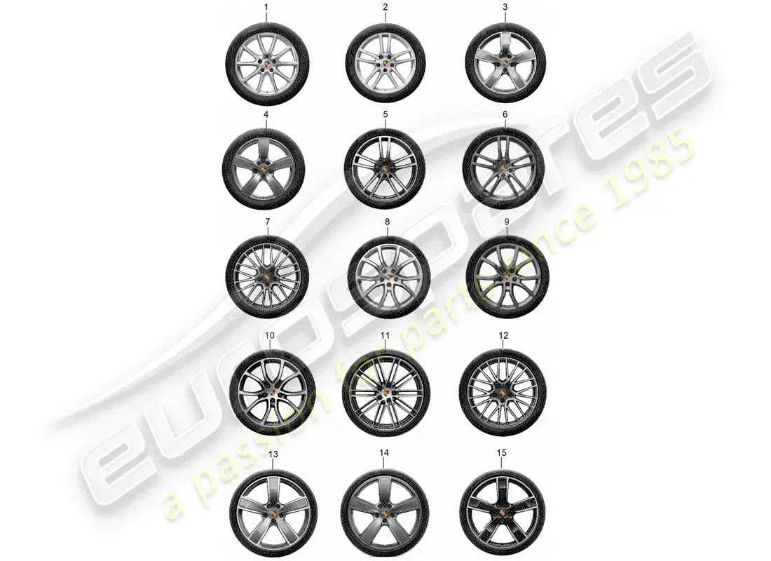 porsche 2012 (tequipment cayenne) juego de engranajes diagrama de piezas