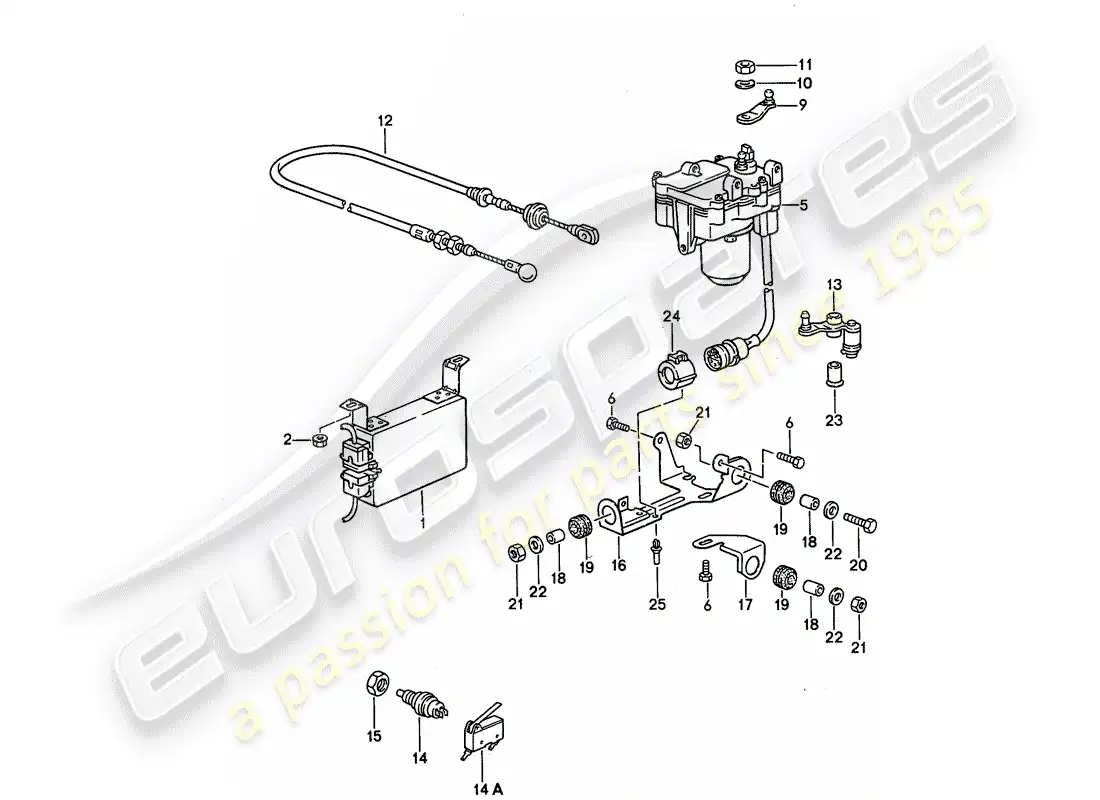 porsche 1995 (968) sistema de control de crucero diagrama de piezas