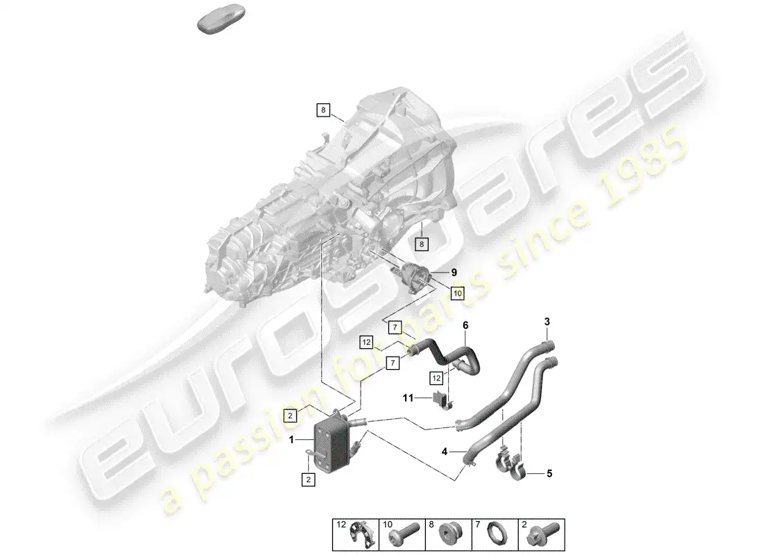 porsche 2019 (718 boxster spyder) manual gearbox diagrama de piezas