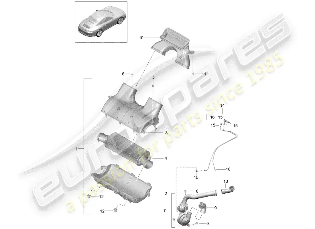 porsche 2020 (991-2) filtro de aire diagrama de piezas