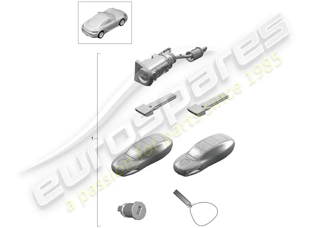 porsche 2019 (718 cayman) juego de reparación diagrama de piezas