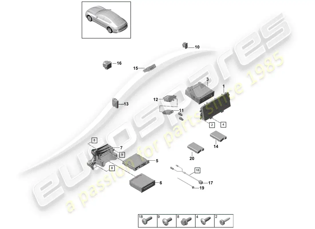 porsche 2018 (panamera 971-1) mostrar diagrama de piezas