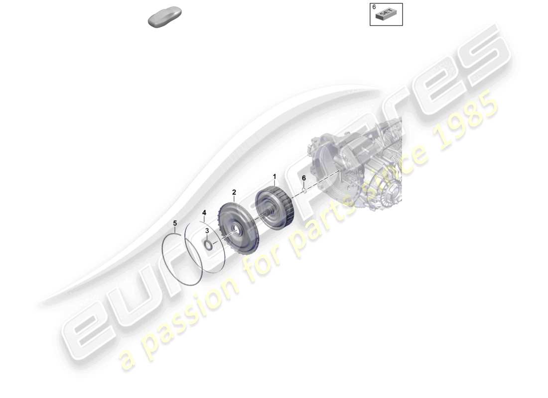 porsche 2021 (992-1 gt3/rs/st) 7-speed caja de cambios de doble embrague - pdk - diagrama de piezas del embrague para caja de cambios de doble embrague
