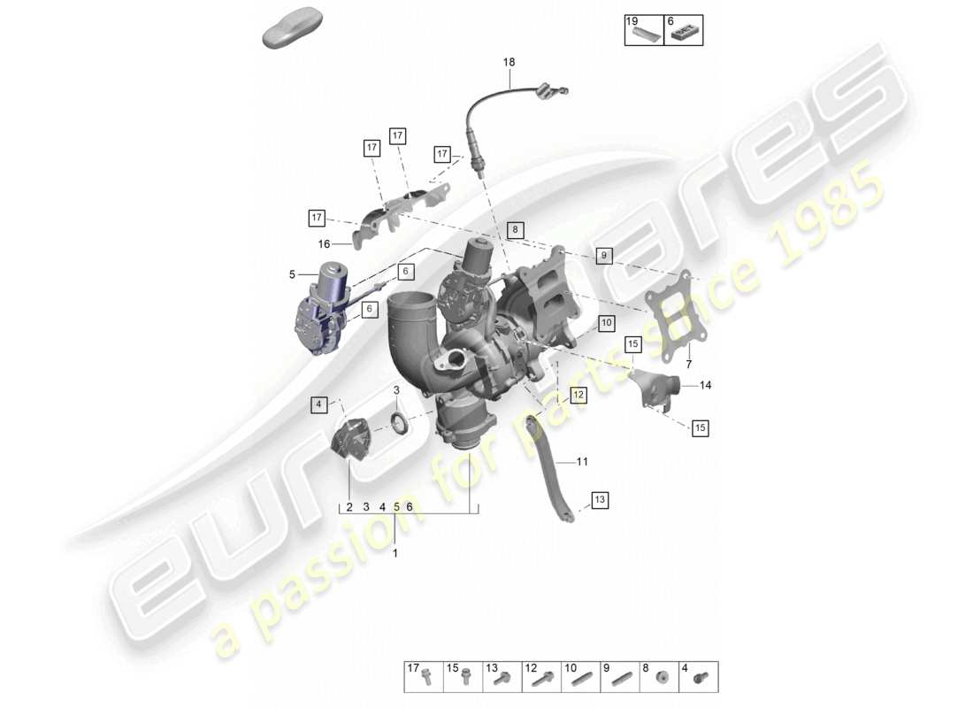 porsche 2021 (macan) diagrama de piezas de la sonda lambda del turbocompresor de gases de escape