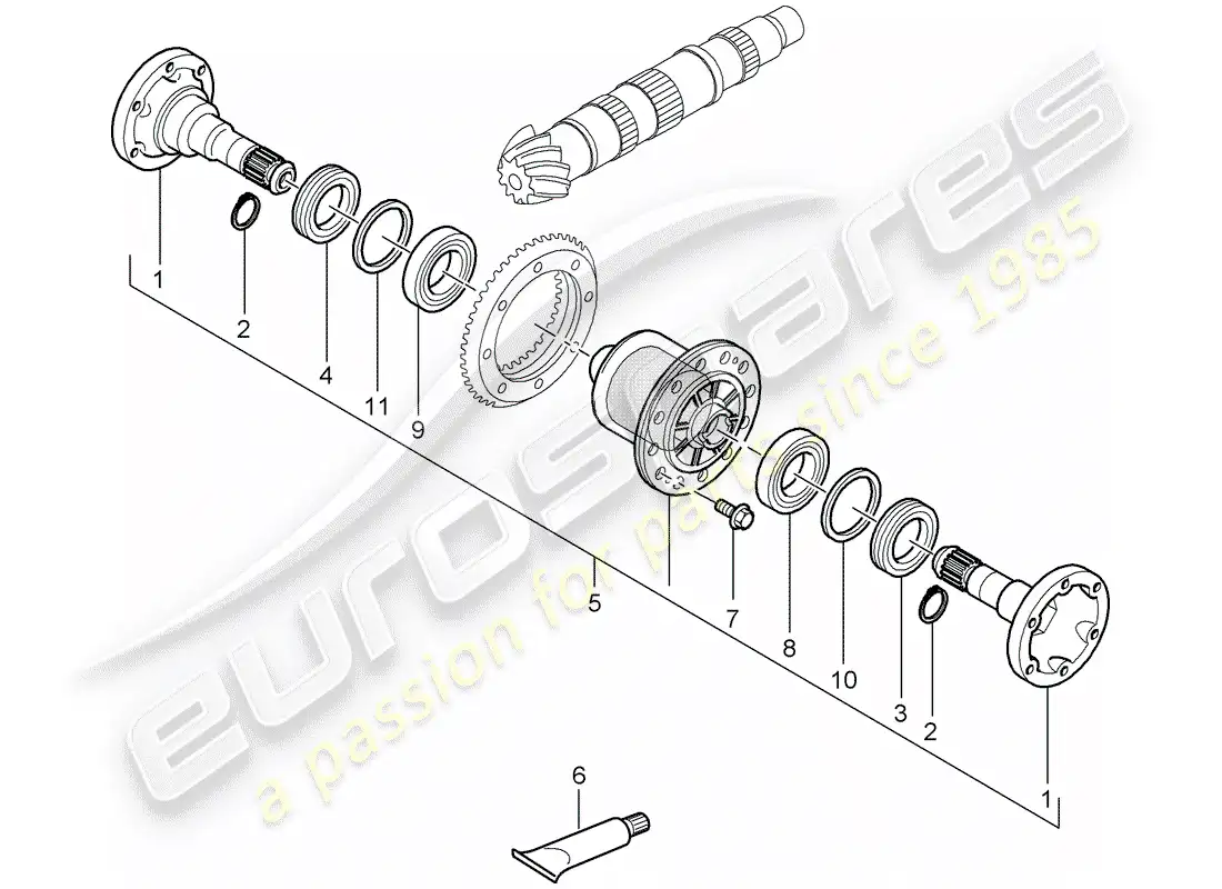 porsche 2005 (997-1) juego de reparación diagrama de piezas