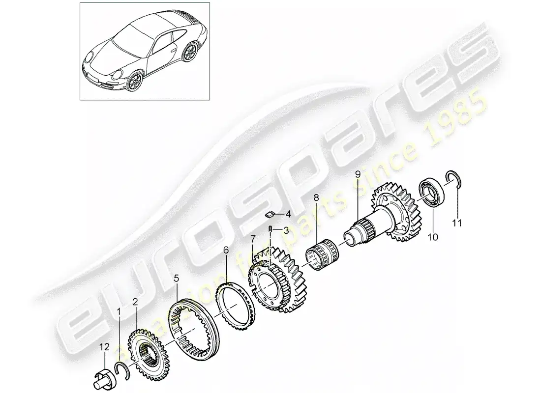 porsche 2011 (997-2) marcha atrás diagrama de piezas