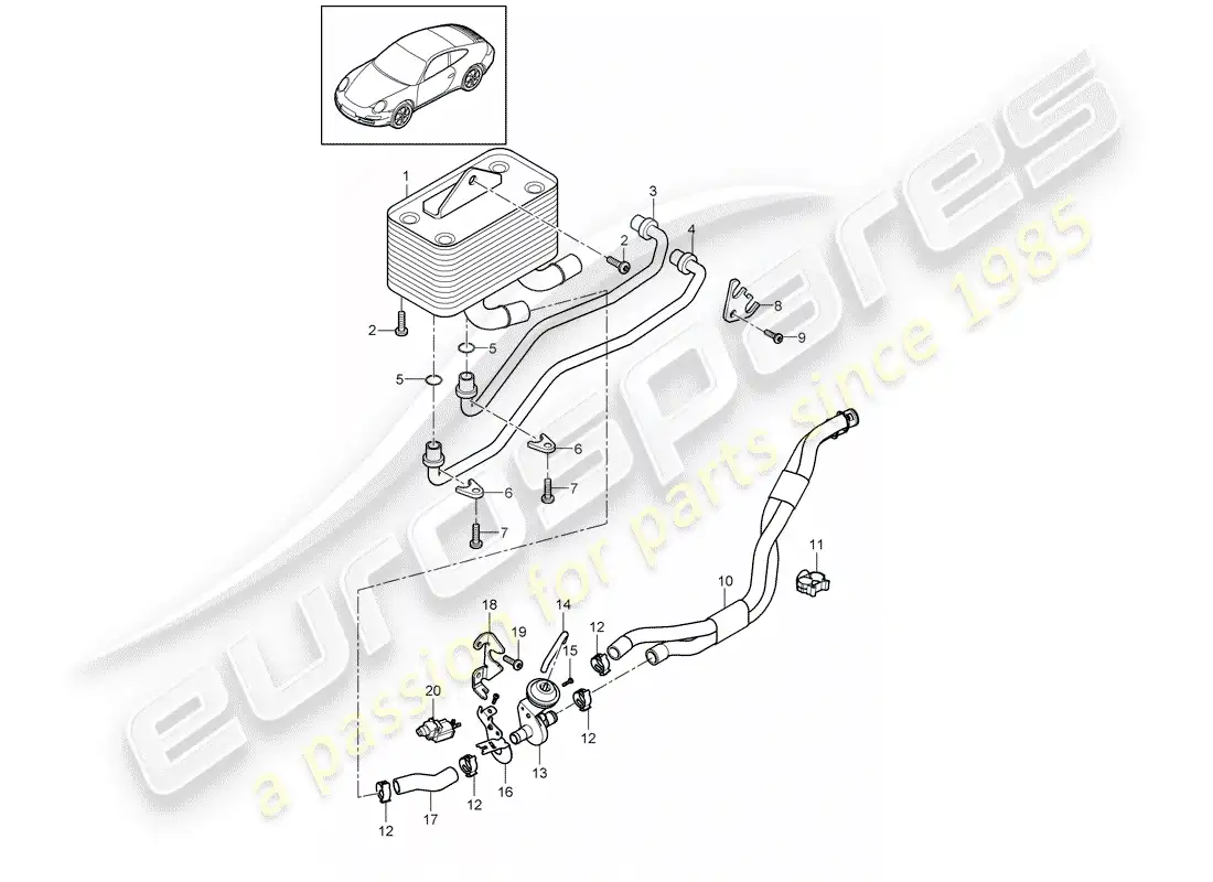 porsche 2010 (997-2) - pdk - diagrama de piezas