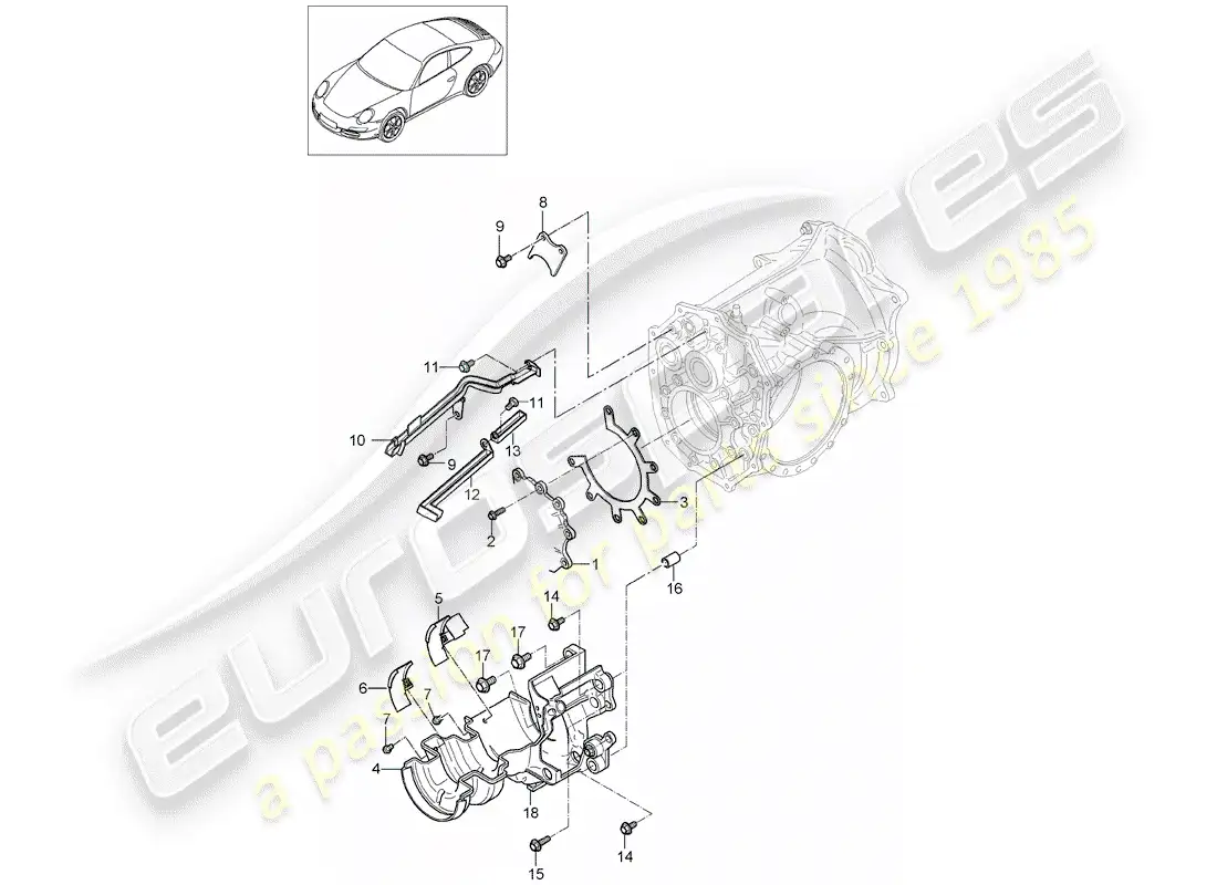 porsche 2011 (997-2) engranajes y ejes diagrama de piezas
