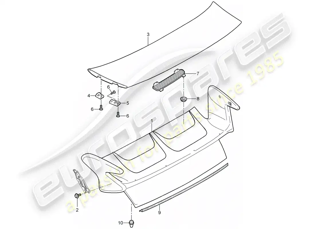 porsche 2005 (997-1) cubrir diagrama de piezas