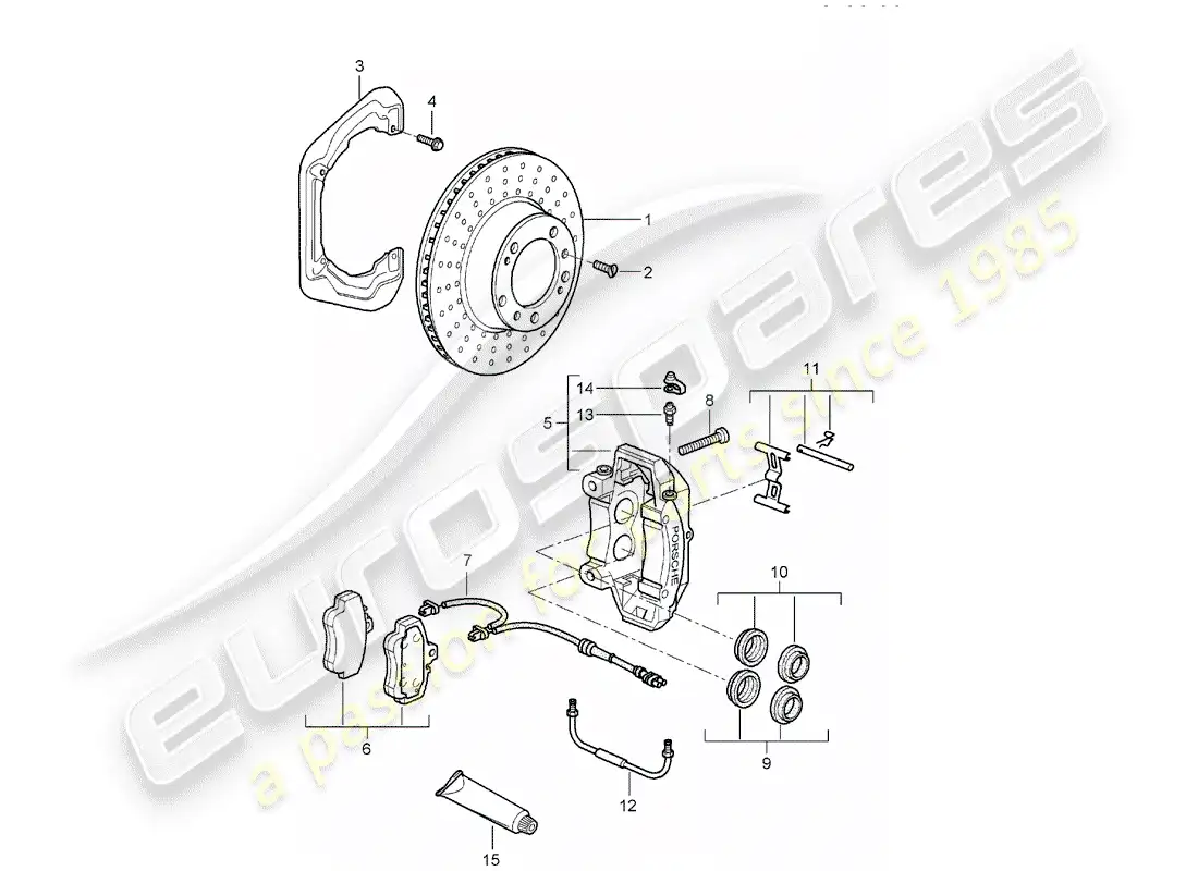 porsche 2006 (997-1) frenos de disco diagrama de piezas