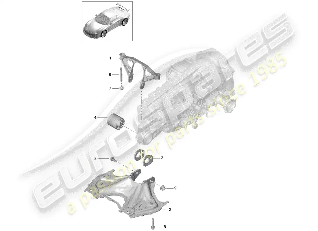 porsche 2016 (991-1 r/gt3/rs) submarco diagrama de piezas