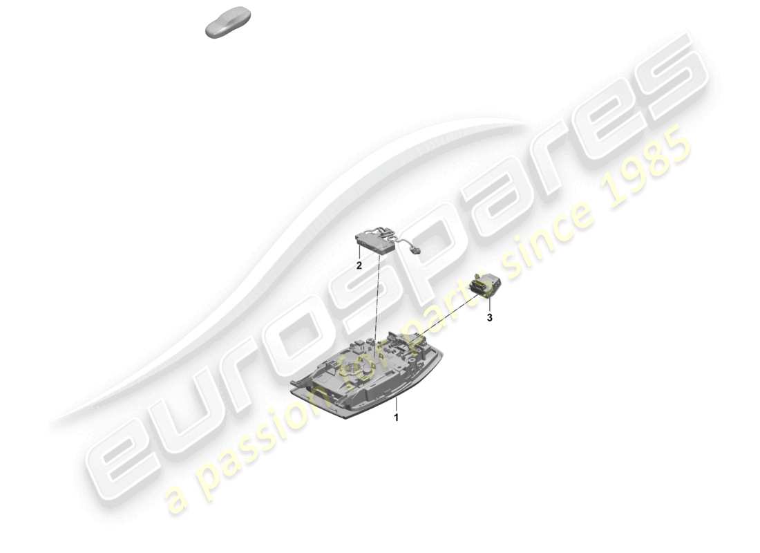porsche 2025 (macan-e) consola de techo diagrama de piezas