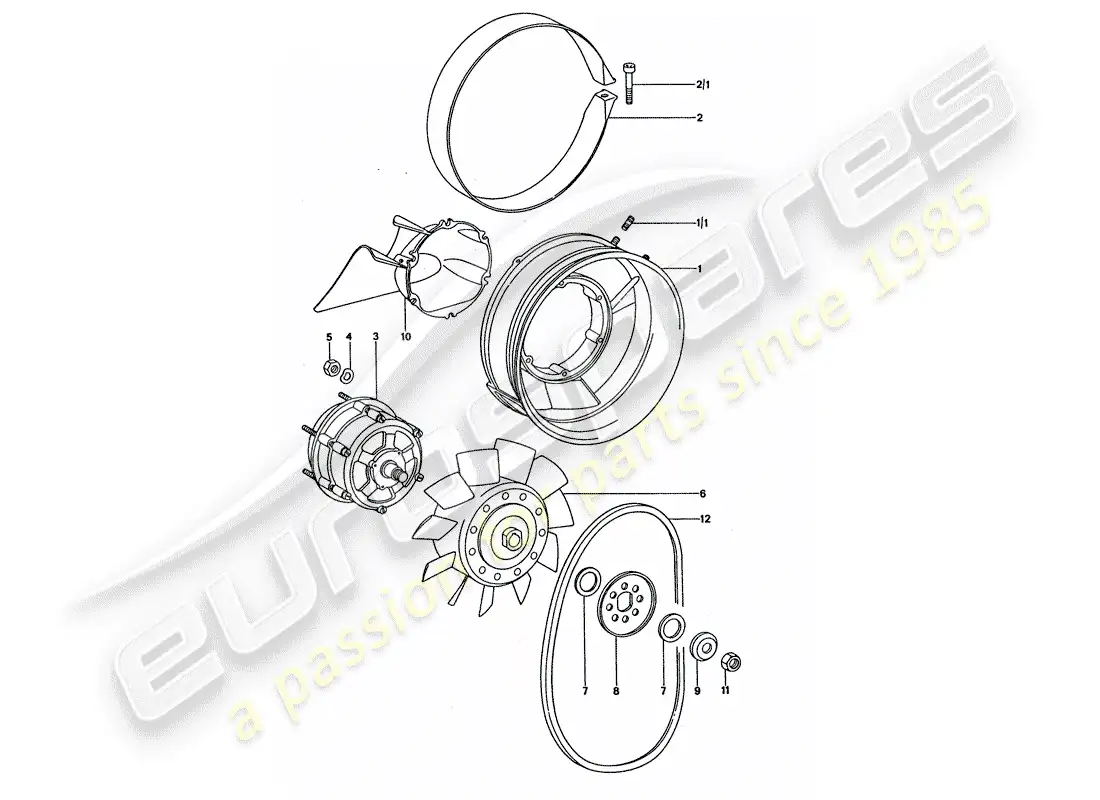porsche 1977 (911 turbo) aire acondicionado diagrama de piezas