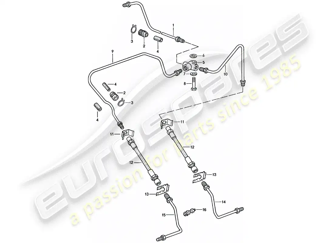 porsche 1979 (911) líneas de freno diagrama de piezas