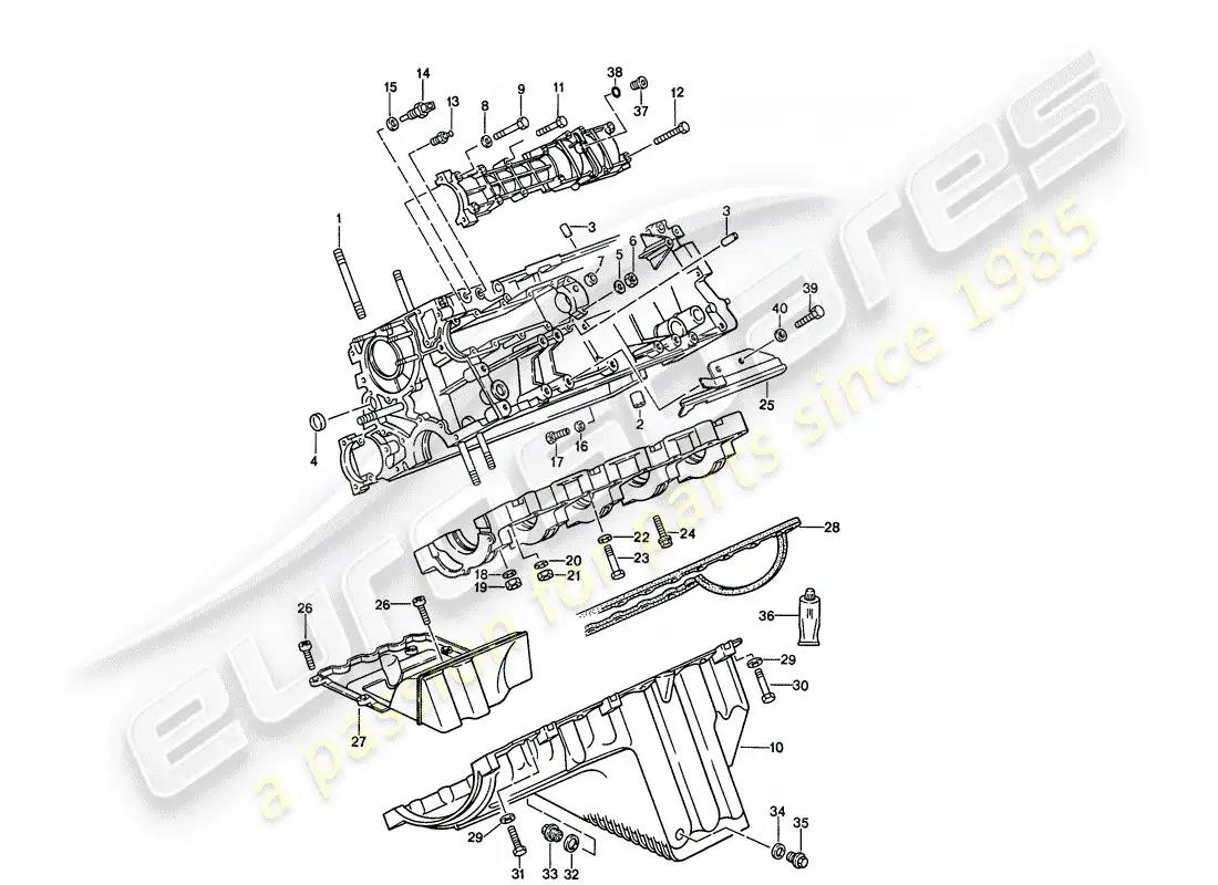 porsche 1988 (944) carter - sujetadores - d >> - mj 1986 diagrama de piezas