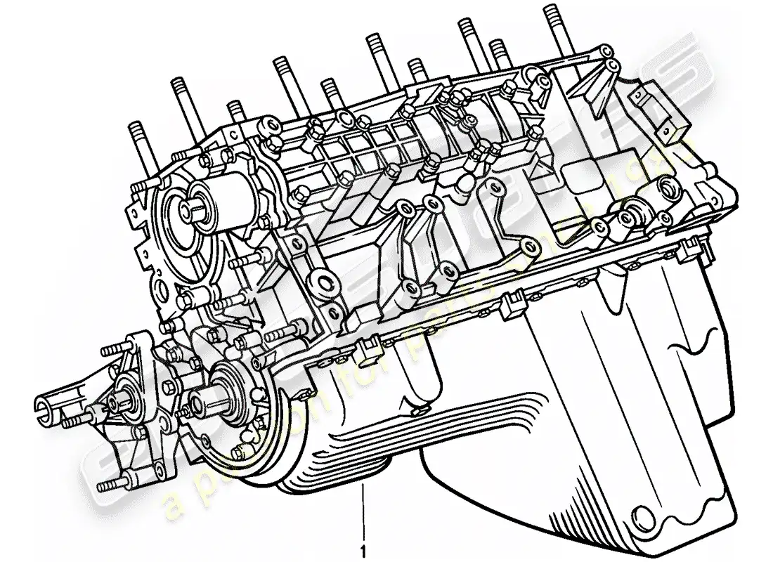 porsche 1988 (944) motor de repuesto - motor corto - carter diagrama de piezas
