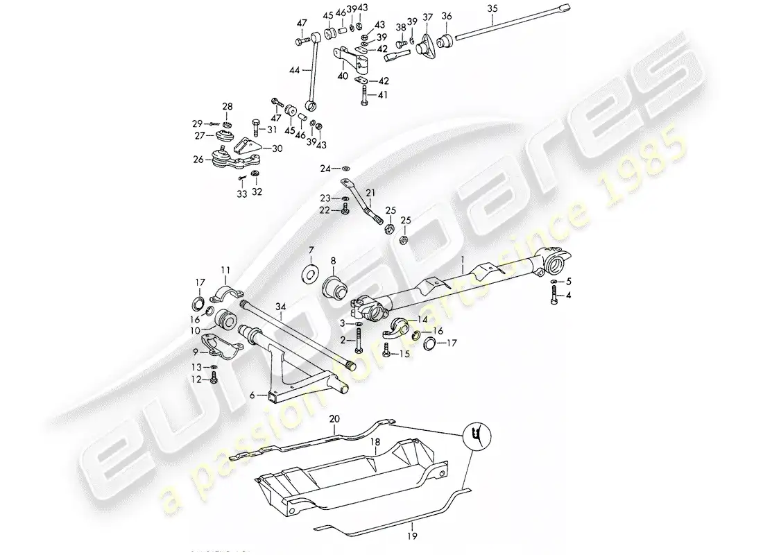 porsche 1966 (911/912) eje delantero - estabilizador - d >> - mj 1967 diagrama de piezas