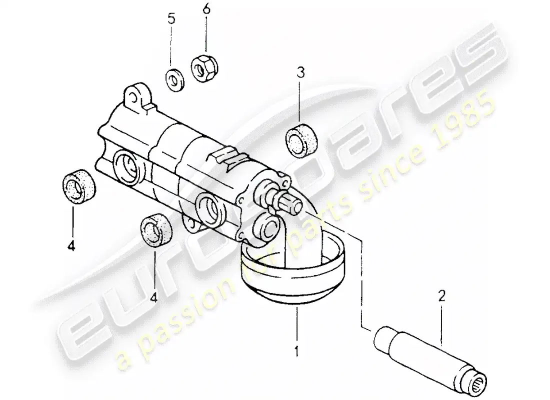 porsche 1990 (964) bomba de aceite diagrama de piezas