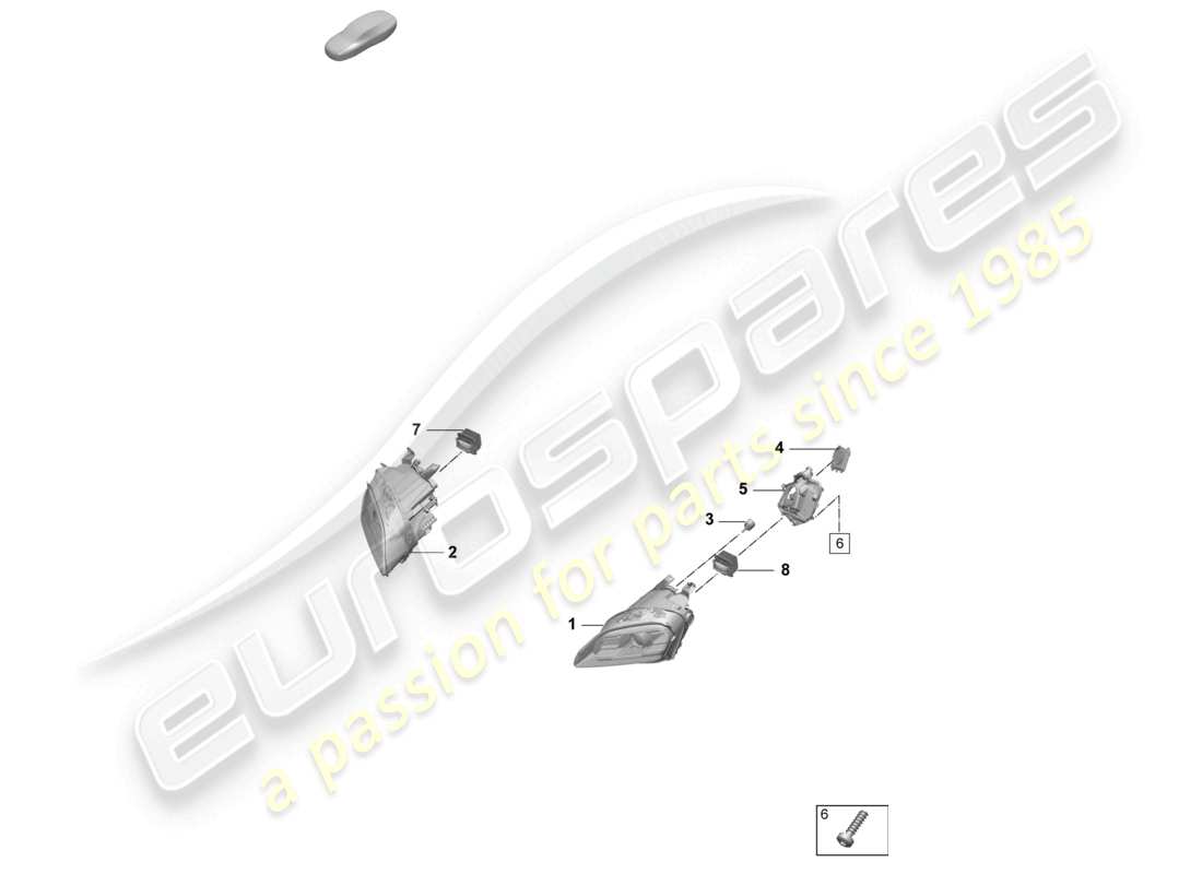 porsche 2025 (taycan 9j1-2) faro led diagrama de piezas