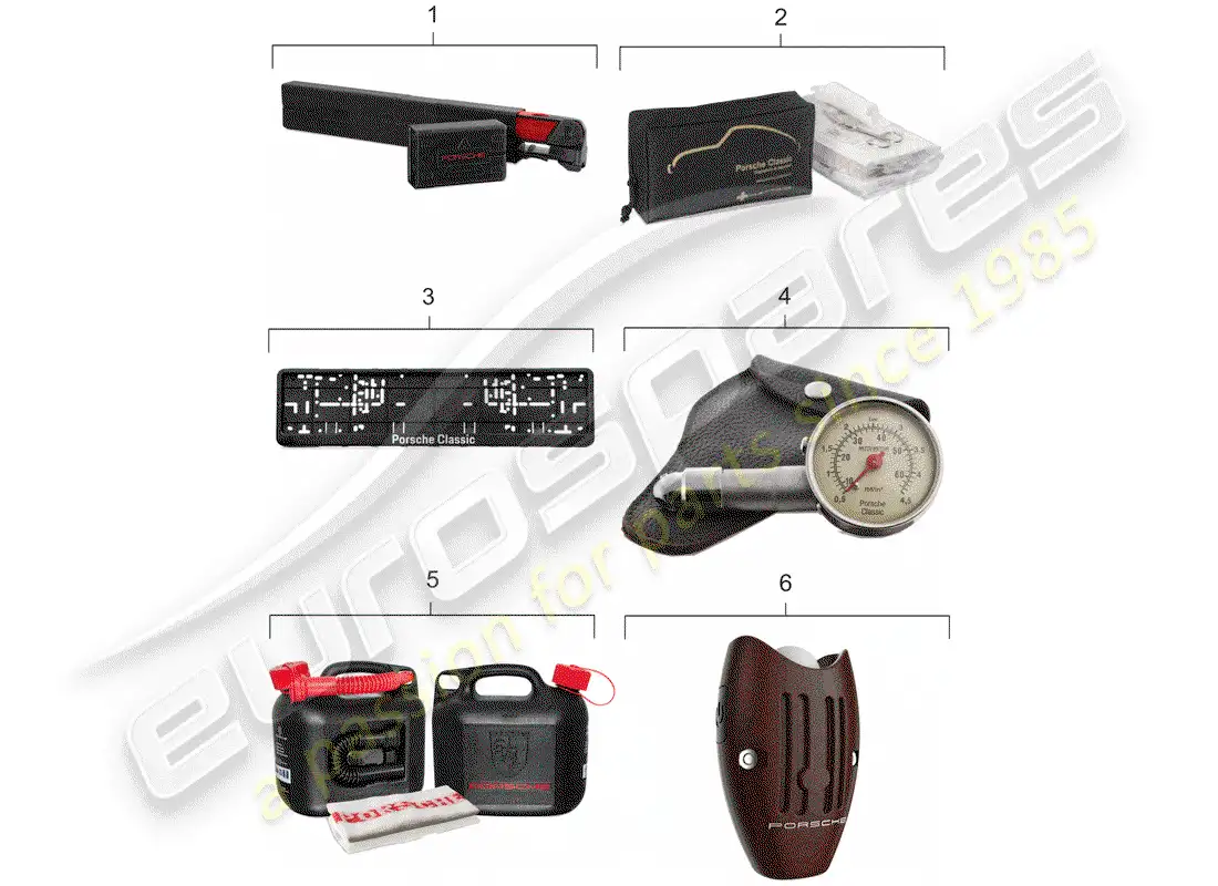porsche 1968 (911/912) accessories - porsche classic diagrama de piezas