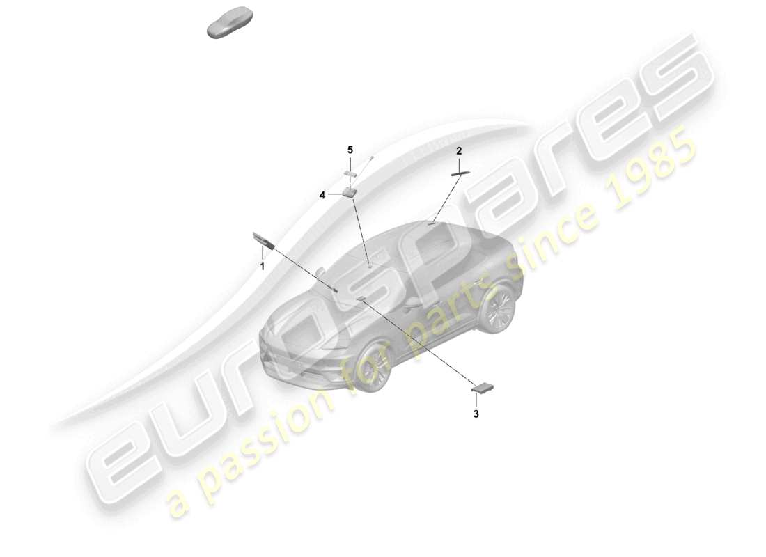 porsche 2025 (macan-e) diagrama de piezas de las unidades de control del lector de tarjetas con chip para el sistema de peaje de carreteras